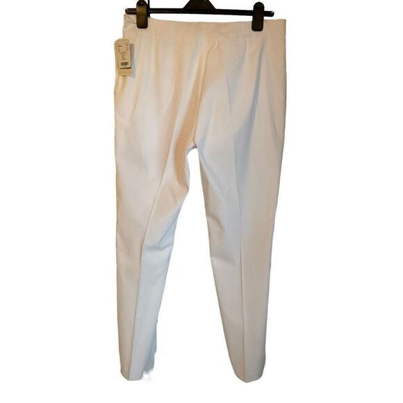 Doncaster Pants Dress White Ivory Flat Front Side Zipper Tapered Legs 14 - Picture 11 of 13